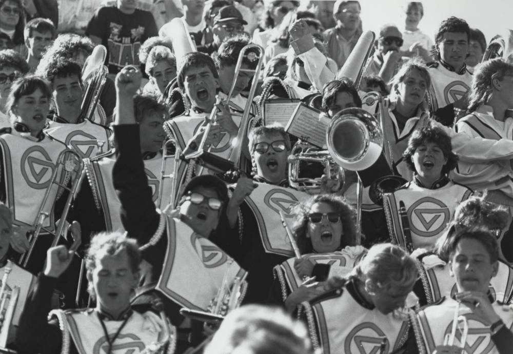 Image 1 of 12 Grand Valley Marching Band in the stands.